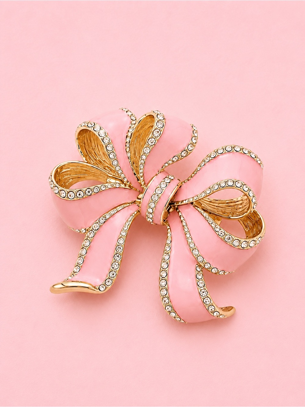 Pink Bow Ribbon Brooch Pin